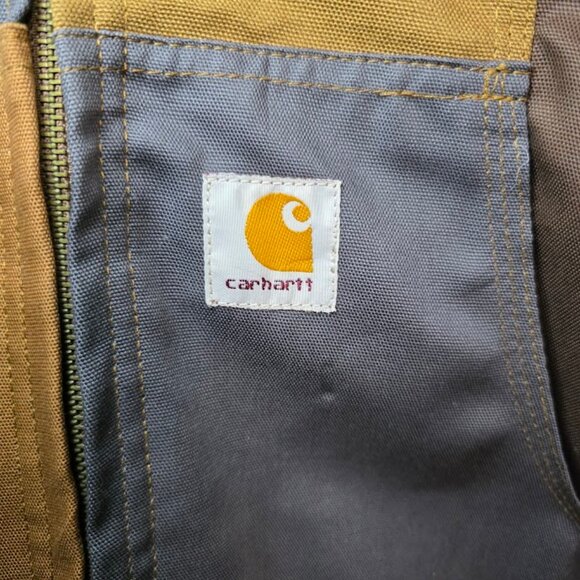 NWOT Carhartt Reworked Patchwork Quilt-Lined Canvas Hoodie L - Picture 4 of 11